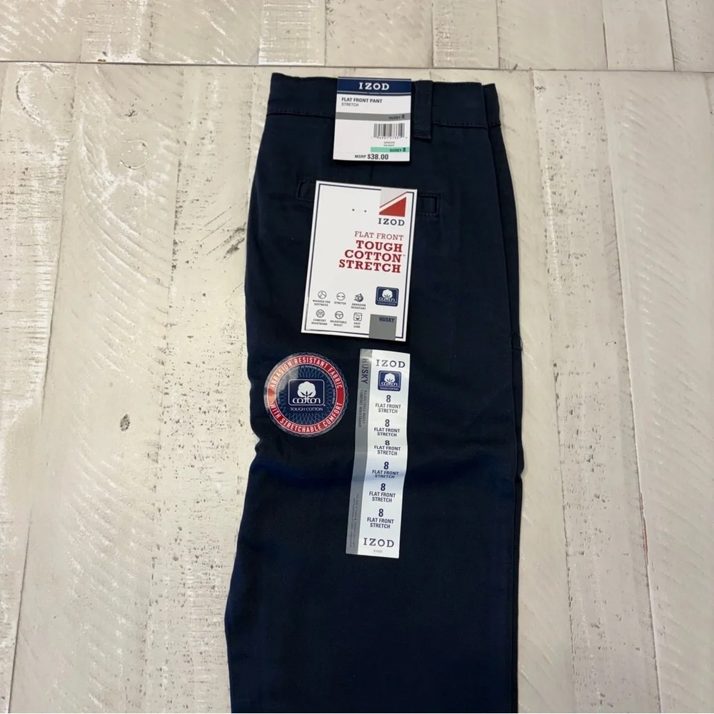 IZOD Tough Cotton Stretch Navy Pants